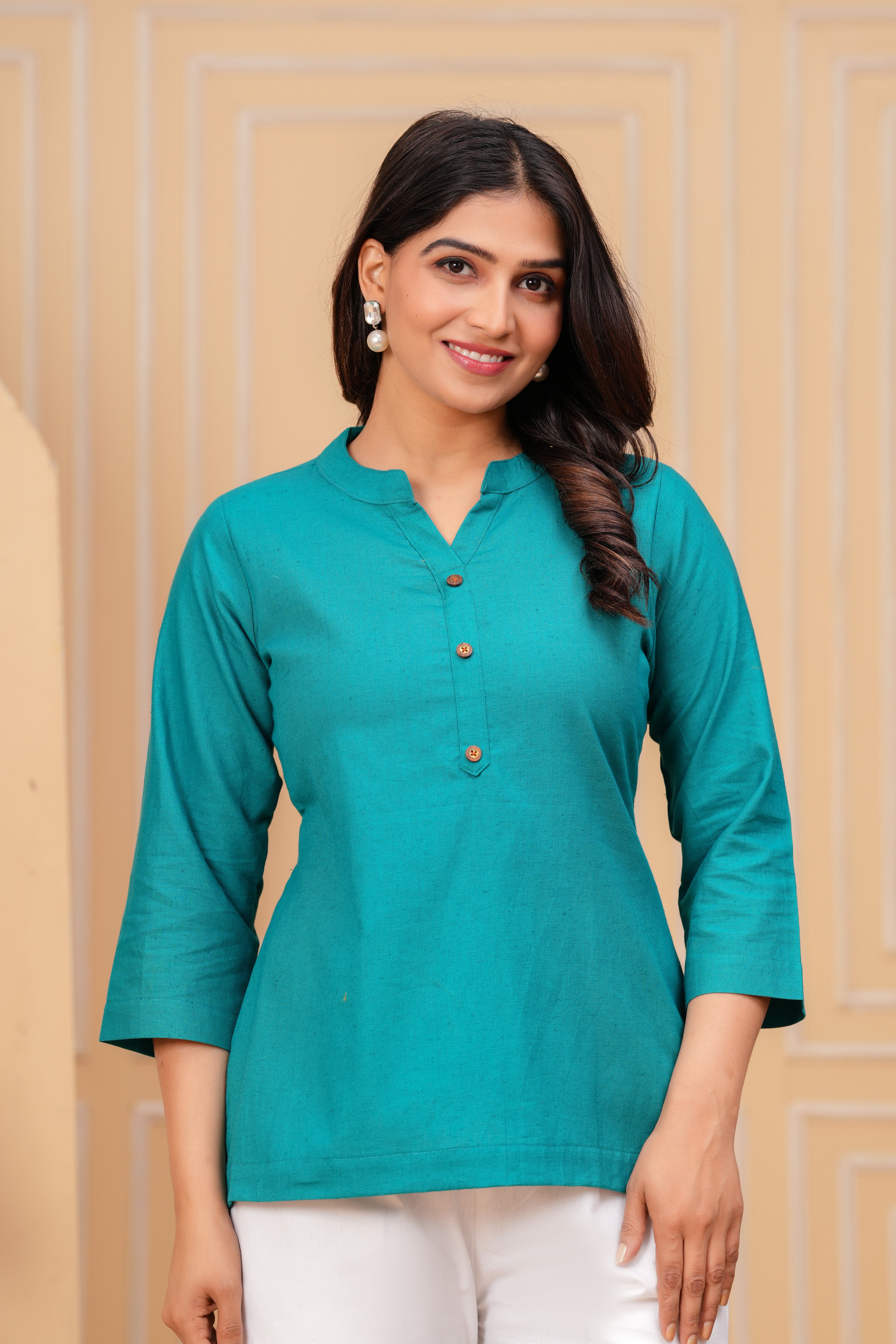 Linen Solid Short Kurta